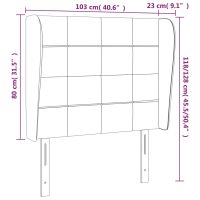 vidaXL Sänggavel med kanter gräddvit 103x23x118/128 cm tyg - Bild 9