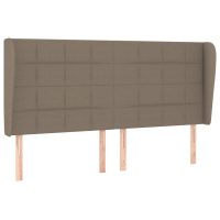 vidaXL Sänggavel med kanter taupe 203x23x118/128 cm tyg - Bild 2