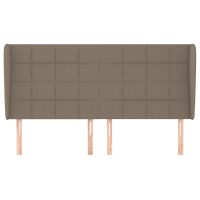 vidaXL Sänggavel med kanter taupe 203x23x118/128 cm tyg - Bild 3