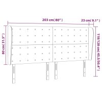 vidaXL Sänggavel med kanter cappuccino 203x23x118/128 cm konstläder - Bild 9