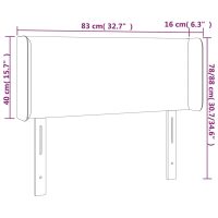 vidaXL Sänggavel med kanter gräddvit 83x16x78/88 cm tyg - Bild 9