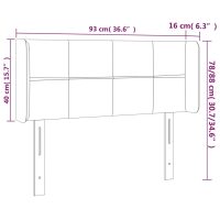 vidaXL Sänggavel med kanter gräddvit 93x16x78/88 cm tyg - Bild 9