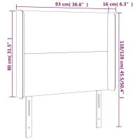 vidaXL Sänggavel med kanter svart 93x16x118/128 cm sammet - Bild 9