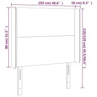 vidaXL Sänggavel med kanter svart 103x16x118/128 cm sammet - Bild 9