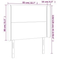 vidaXL Sänggavel med kanter svart 83x16x118/128 cm sammet - Bild 9