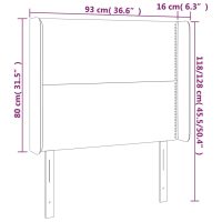 vidaXL Sänggavel med kanter svart 93x16x118/128 cm sammet - Bild 9