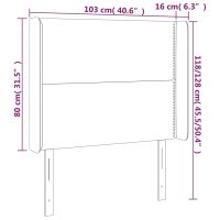 vidaXL Sänggavel med kanter svart 103x16x118/128 cm sammet - Bild 9