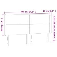 vidaXL Sänggavel med kanter svart 163x16x118/128 cm sammet - Bild 9