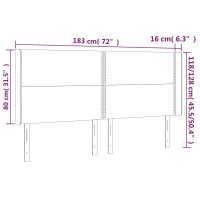 vidaXL Sänggavel med kanter mörkblå 183x16x118/128 cm sammet - Bild 9