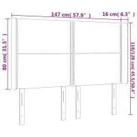 vidaXL Sänggavel med kanter cappuccino 147x16x118/128 cm konstläder - Bild 9