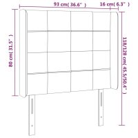 vidaXL Sänggavel med kanter mörkbrun 93x16x118/128 cm tyg - Bild 9