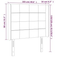 vidaXL Sänggavel med kanter gräddvit 103x16x118/128 cm tyg - Bild 9