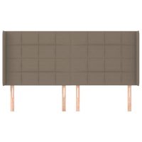 vidaXL Sänggavel med kanter taupe 203x16x118/128 cm tyg - Bild 3