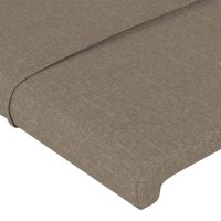 vidaXL Sänggavel med kanter taupe 203x16x118/128 cm tyg - Bild 5