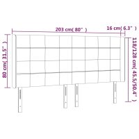 vidaXL Sänggavel med kanter gräddvit 203x16x118/128 cm tyg - Bild 9