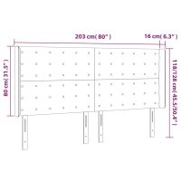 vidaXL Sänggavel med kanter cappuccino 203x16x118/128 cm konstläder - Bild 9