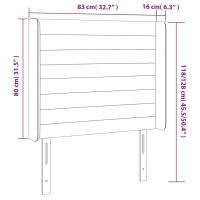 vidaXL Sänggavel med kanter svart 83x16x118/128 cm sammet - Bild 9