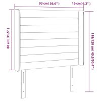 vidaXL Sänggavel med kanter svart 93x16x118/128 cm sammet - Bild 9