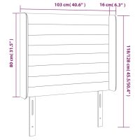 vidaXL Sänggavel med kanter svart 103x16x118/128 cm sammet - Bild 9