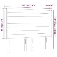 vidaXL Sänggavel med kanter svart 147x16x118/128 cm sammet - Bild 9