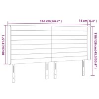 vidaXL Sänggavel med kanter svart 163x16x118/128 cm sammet - Bild 9