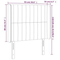 vidaXL Sänggavel med kanter svart 93x16x118/128 cm sammet - Bild 9