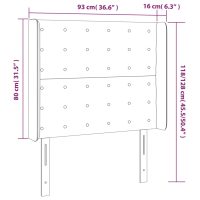 vidaXL Sänggavel med kanter svart 93x16x118/128 cm sammet - Bild 9