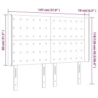 vidaXL Sänggavel med kanter svart 147x16x118/128 cm sammet - Bild 9