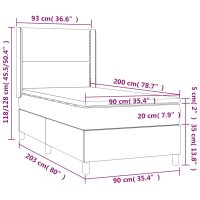 vidaXL Ramsäng med bäddmadrass cappuccino 90x200 cm konstläder - Bild 7