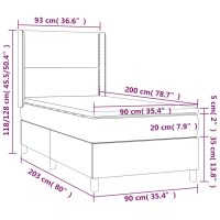 vidaXL Ramsäng med bäddmadrass & LED cappuccino 90x200 cm konstläder - Bild 8