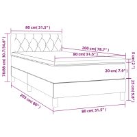 vidaXL Ramsäng med madrass & LED gräddvit 80x200 cm tyg - Bild 8