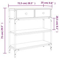 vidaXL Avlastningsbord sonoma-ek 72,5x25x75 cm konstruerat trä - Bild 11