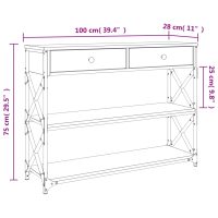 vidaXL Avlastningsbord sonoma-ek 100x28x75 cm konstruerat trä - Bild 11