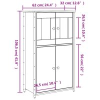 vidaXL Högskåp sonoma-ek 62x32x106,5 cm konstruerat trä - Bild 10