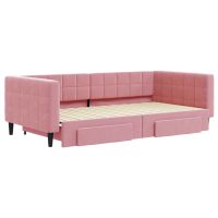 vidaXL Dagbädd utdragbar med lådor rosa 100x200 cm sammet - Bild 3