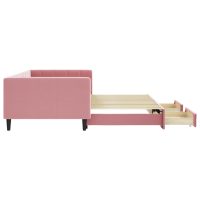 vidaXL Dagbädd utdragbar med lådor rosa 100x200 cm sammet - Bild 4