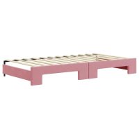 vidaXL Dagbädd utdragbar med lådor rosa 100x200 cm sammet - Bild 8