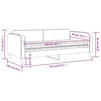 vidaXL Dagbädd med madrass ljusgrå 90x200 cm tyg - Bild 12