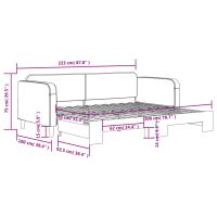 vidaXL Dagbädd utdragbar ljusgrå 90x200 cm tyg - Bild 11