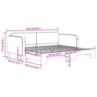 vidaXL Dagbädd utdragbar gräddvit 100x200 cm tyg - Bild 11