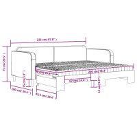 vidaXL Dagbädd utdragbar med madrasser ljusgrå 90x200 cm tyg - Bild 12