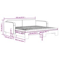 vidaXL Dagbädd med extrabädd och madrasser gräddvit 100x200 cm tyg - Bild 12