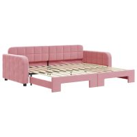 vidaXL Dagbädd utdragbar rosa 90x200 cm sammet - Bild 2