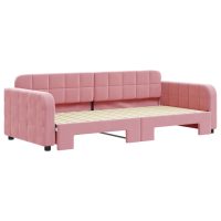 vidaXL Dagbädd utdragbar rosa 90x200 cm sammet - Bild 3