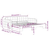 vidaXL Dagbädd utdragbar mörkgrå 100x200 cm sammet - Bild 11