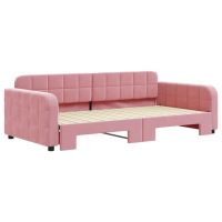 vidaXL Dagbädd utdragbar rosa 100x200 cm sammet - Bild 3