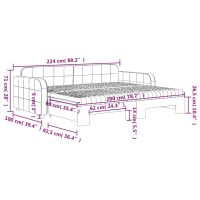 vidaXL Dagbädd utdragbar med madrasser ljusgrå 90x200 cm sammet - Bild 12