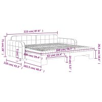 vidaXL Dagbädd utdragbar och madrasser blå 100x200 cm sammet - Bild 12