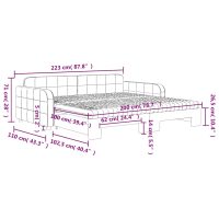 vidaXL Dagbädd utdragbar och madrasser mörkgrå 100x200 cm sammet - Bild 12