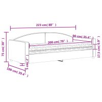 vidaXL Dagbädd med madrass mörkgrå 90x200 cm tyg - Bild 12